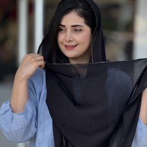شال نخی دور لمه مشکی
